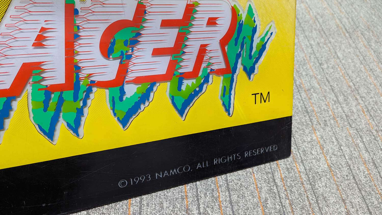 Ridge Racer Namco perspex / plexi original marquee Deluxe cabinet ...