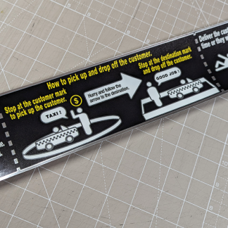 crazy taxi monitor bezel instruction decal chrome silver